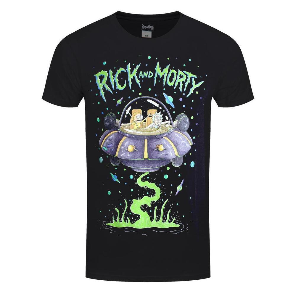 Rick And Morty Space Cruiser Mens Black Tshirt